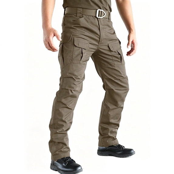 Cargo Pants for Men Black Work Pants Ripstop Water Resistant Hiking Pants Outdoor Trousers with Multi Pockets (Not Belt)
