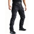 thumbnail image 1 of Cargo Pants for Men Black Work Pants Ripstop Water Resistant Hiking Pants Outdoor Trousers with Multi Pockets (Not Belt), 1 of 8