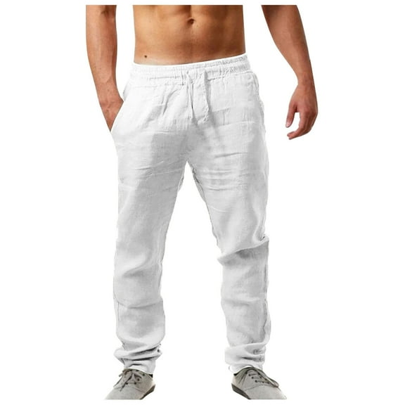 Cargo Pants for Men Chino Fashion Cotton Linen Trousers Flat Front Pants Summer Wicking Breathable Casual Comfort Outdoor Daily Wear