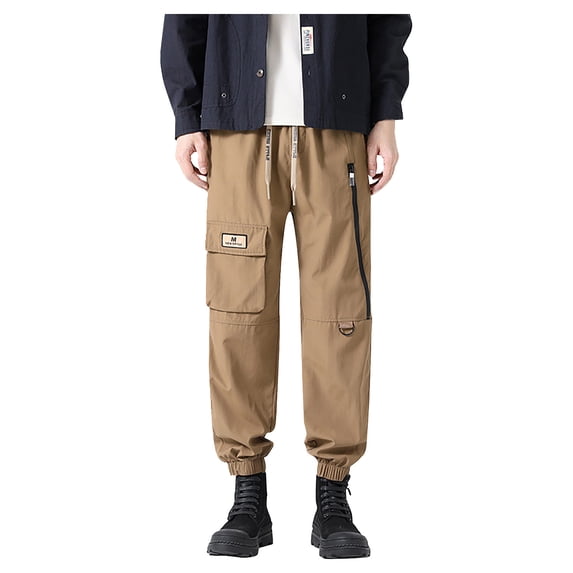 Tbopshirt Cargo Pants for Men,Men's Casual Drawstring Overalls Ankle Banded Pants Multi-pocket Pants Trousers Sweatpants for Men