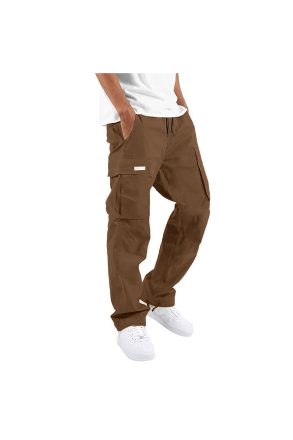 Cargo Pants for Men Drawstring Joggers Athletic Pants Casual Workout Hiking Tactical Pant with Multi Pockets