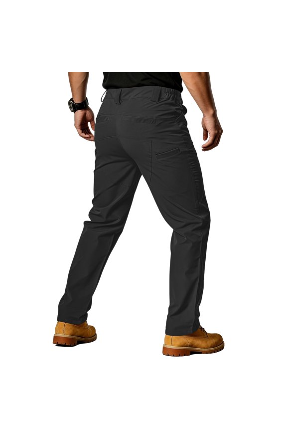 Cargo Pants for Men Durable Ripstop Tactical Pants with Pockets Outdoor Water Resistant Hiking Woking Construction Work Pants Black 2XL