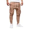Cargo Pants for Men Fashion Athletic Tapered Jogger Outdoor Running Trousers Elastic Waist Drawstring Multic-Pocket