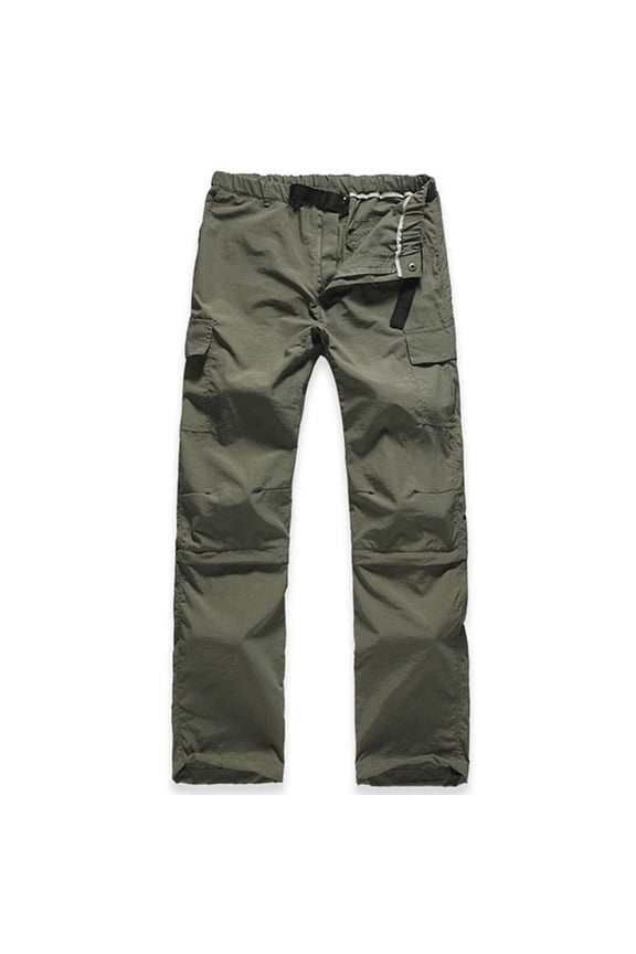 Cargo Pants for Men Outdoor Performance Sun Hiking Straight Leg Camping Adventure Travel Hiking Trousers Army Green L