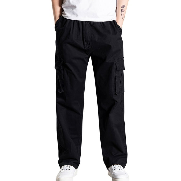 Cargo Pants for Men QIPOPIQ Clearance Men s Big Tall Loose Plus Size Outdoors Sports Long Pants Black 5XL Walmart