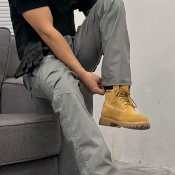Cargo Pants for Men Ripstop Work Pants Regular Fit Utility Safety Workwear with Pockets