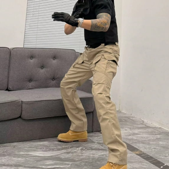 Cargo Pants for Men Ripstop Work Pants Regular Fit Utility Safety Workwear with Pockets
