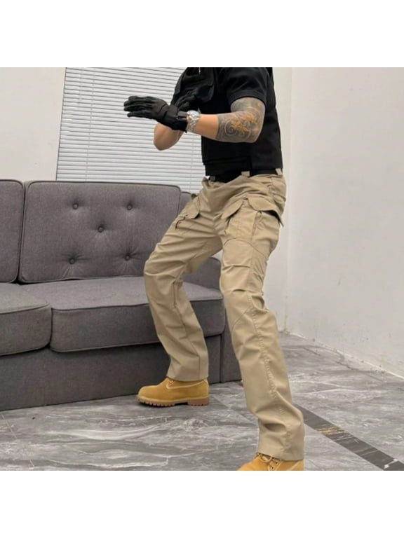 Cargo Pants for Men Ripstop Work Pants Regular Fit Utility Safety Workwear with Pockets