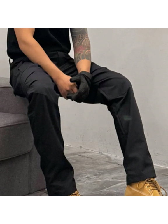 Cargo Pants for Men Ripstop Work Pants Regular Fit Utility Safety Workwear with Pockets