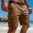 thumbnail image 1 of Cargo Pants for Men Slim Fit Elastic Hiking Shorts Summer Above Knee Outdoor Cargo Shorts Multi Pockets Pull On Pants, 1 of 5