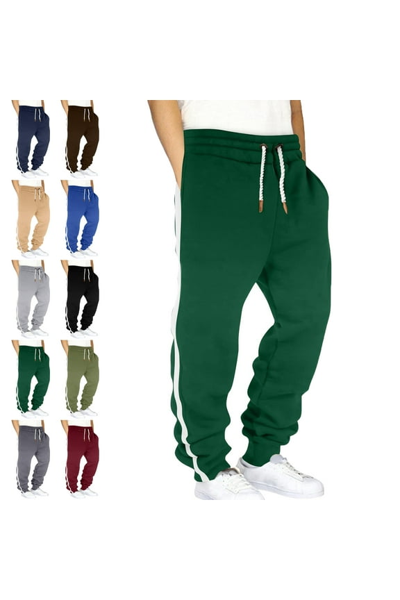 ,Mens Pants Elastic Waist Hiking Pants Water Resistant Lightweight Outdoor Sweatpants Jogging with Pockets Elastic Waist Drawstring Workwear Sports Pants