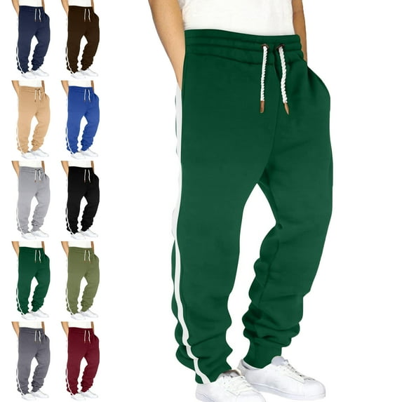 Lenago,Mens Pants Elastic Waist Hiking Pants Water Resistant Lightweight Outdoor Sweatpants Jogging with Pockets Elastic Waist Drawstring Workwear Sports Pants