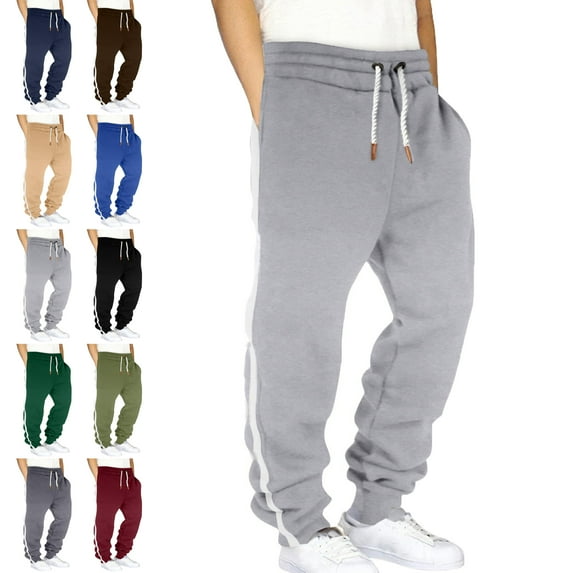 Lenago,Mens Pants Elastic Waist Hiking Pants Water Resistant Lightweight Outdoor Sweatpants Jogging with Pockets Elastic Waist Drawstring Workwear Sports Pants