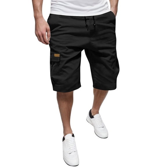Cargo Pants for Men Summer Solid Color Plus Size Shorts Fashionable woven with pockets Casual Comfort Cozy Outdoor Daily Wear