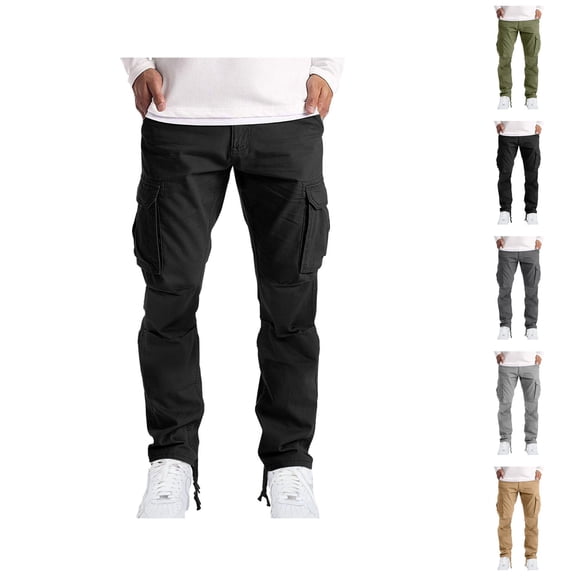Cargo Pants for Men Tactical Jogging Pants Baggy Wide Leg Sweatpants Elastic Waist Jogger Pant with Multi Pockets