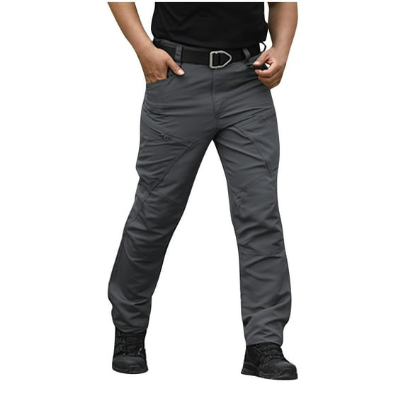 Cargo Pants for Men Tactical Training Pants Zipper Multic-Pocket Mens Outdoor Durability Waterproof Cargo Pant Loose