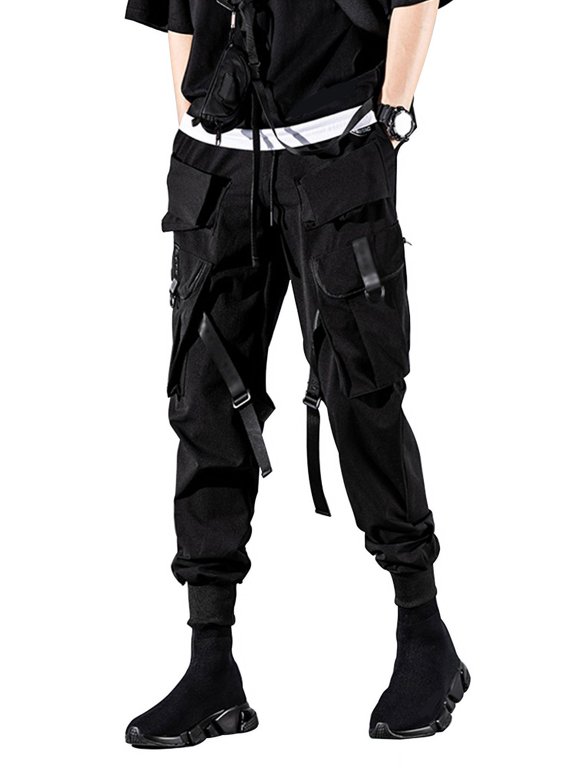 Cargo Pants for Men Techwear Hip Hop Harem Pants Streetwear Fashion Mens Tactical Track Jogger Pants