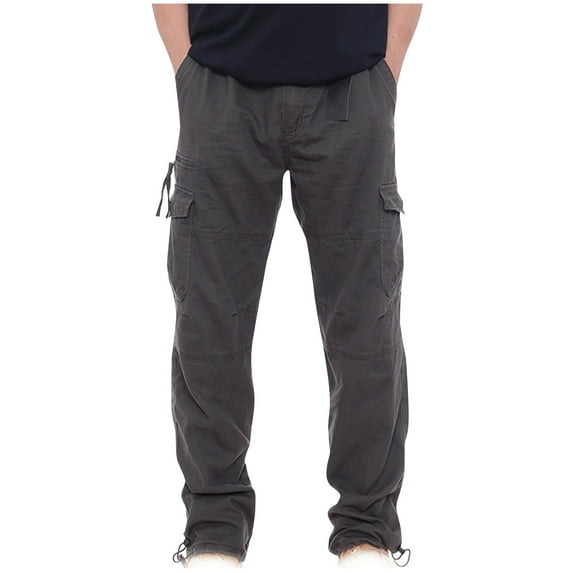 Cargo Pants for Men qolati Multi Pockets Work Pants Stretch Regular Fit Hiking Outdoor Casual Tacticals Pants