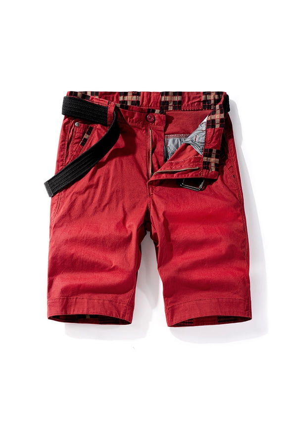 Cargo Pants for Men with Pockets Slim-Fit Straight Leg Mid Waisted Casual Solid Color Comfort Outdoor Hiking Fishing Bermuda Short