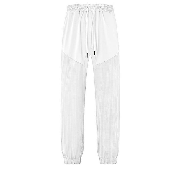 Cargo Pants for Mens 2025 Plus Size Fashion Solid Casual Pockets Outdoor Straight Type Full Length Pants Jogging Sweatpants Pants White XL