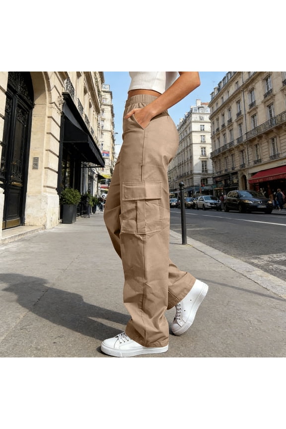 Cargo Pants for Women Baggy Straight Leg High Waisted Trousers Multi Pockets Utility Bottoms Relaxed Fit Streetwear Casual Workwear