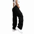 thumbnail image 1 of Cargo Pants for Women High Waist Casual Summer Pants Solid Color Trousers Loose Fit Y2K Baggy Streetwear Trousers with Multi Pockets, 1 of 5