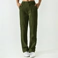 thumbnail image 1 of Cargo Pants for Women High Waisted Casual Pants Baggy Stretchy Wide Leg Streetwear with Pockets Army Green-A L, 1 of 6