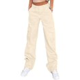 thumbnail image 1 of Cargo Pants for Women High Waisted Casual Pants Baggy Stretchy Wide Leg Y2K Streetwear with 6 Pockets, 1 of 7