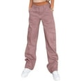 thumbnail image 1 of Cargo Pants for Women High Waisted Casual Pants Baggy Stretchy Wide Leg Y2K Streetwear with 6 Pockets, 1 of 7