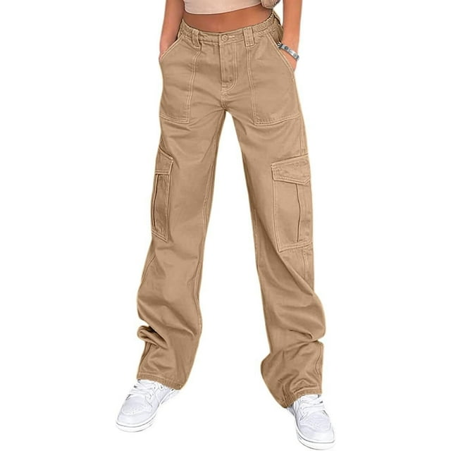 Cargo Pants for Women High Waisted Casual Pants Baggy Stretchy Wide Leg ...