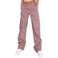 thumbnail image 1 of Cargo Pants for Women High Waisted Casual Pants Baggy Stretchy Wide Leg Y2K Streetwear with 6 Pockets, 1 of 7