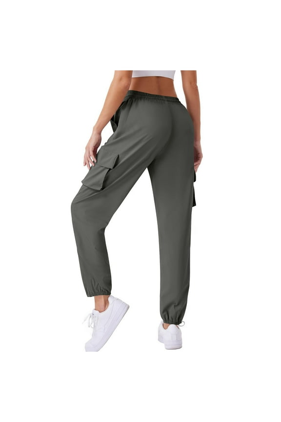 Cargo Pants for Women, Lightweight Drawstring Hiking Joggers, Causual Base Jump Hiking Trousers