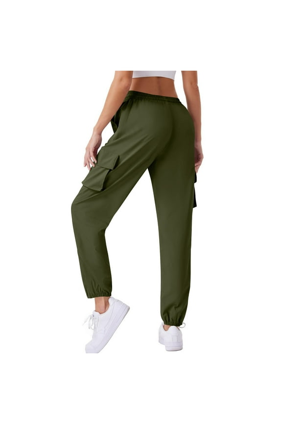 Cargo Pants for Women, Lightweight Drawstring Hiking Joggers, Causual Base Jump Hiking Trousers