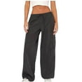 thumbnail image 1 of Cargo Pants for Women Straight Wide Leg Pant High Waisted Baggy Loose ted Streetwear Classic Cargos Trousers (Large, Dark GrayA), 1 of 7