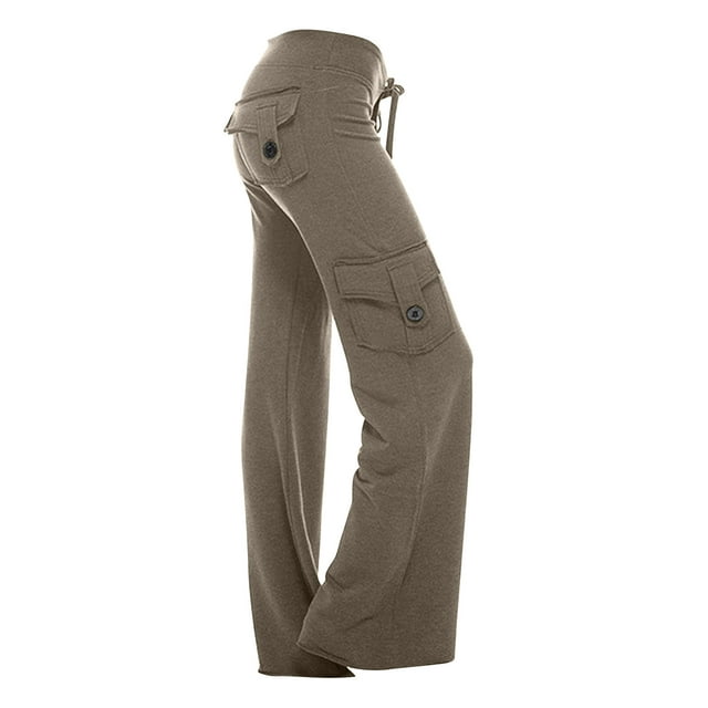 Cargo Pants for Women Stretch High Waisted Casual Sweatpant Wide Leg ...