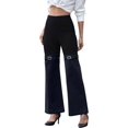 thumbnail image 1 of Cargo Pants for Women Stretch High Waisted Straight Wide Leg Jean Casual Baggy Pants Spliced Black Denim M, 1 of 10