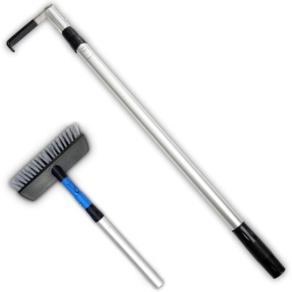 Cargo Retriever Hook, 6 ft Multi-Use Grabber Reach Tool with Debris & Snow Broom, Telescoping Pull Pole for Pickup Truck Bed, Heavy Duty Truck Bed Accessories