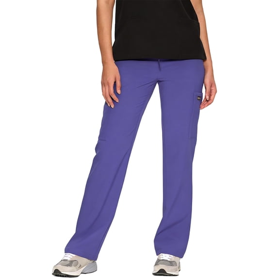 Cargo Scrub Pants Womens Loose Fit Stretch Medical Pants with Functional Pockets for Work Purple L
