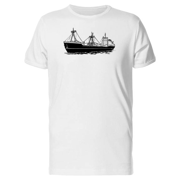 Cargo Ship Sketch T-Shirt Men -Image by Shutterstock, Male Small