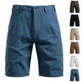thumbnail image 1 of Cargo Short Pants For Men with Pockets Plus Size Solid Color Summer Casual Pants Outdoor Sports Leisure Work Hiking Workwear Gifts for Men White L, 1 of 4