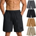 thumbnail image 1 of Cargo Short Pants for Men Plus Size Summer Lightweight Elastic Waist Solid Color Gym Shorts Athletic Outdoor Sport Workout Shorts with Pockets, 1 of 7