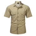 thumbnail image 1 of Cargo Short Sleeve Shirts for Men Breathable Quick Dry Cooling Lapel Collar Button Up UPF 50 Sun Protection Multi Pocket Outdoor Work Tactical Tops, 1 of 8