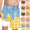 thumbnail image 1 of Cargo Shorts Boys 12-14 Ice Cream Boys Casual Shorts Athletic Gym Shorts Elastic Waist with Pockets, Summer Sports Outdoor Homewear Kids 7-15Y, 1 of 7