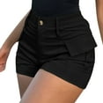 thumbnail image 1 of Cargo Shorts, Comdrip Women's High Waist Button Streetwear Cargo Shorts with Pockets Summer Shorts Women Black L, 1 of 10