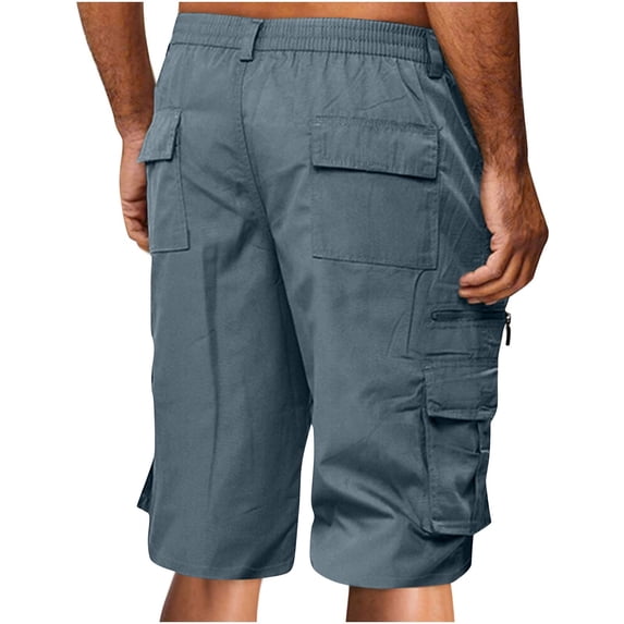 Cargo Shorts For Men Qiggri Men's Elastic Waist Cargo Shorts Multi Pockets Lightweight Quick Dry Casual Work Shorts