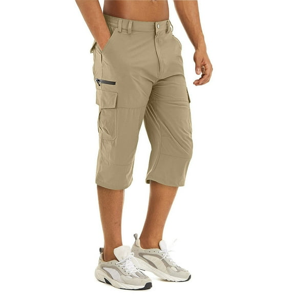 Cargo Shorts For Men Qiggri Men's Outdoor Casual Pants Multi Bag Work Pants Shorts Solid Color Shorts