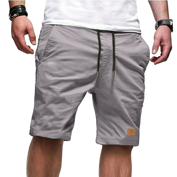 Cargo Shorts for Men Cotton Stretchy Soft Classic Cargo Stretch Short High Waisted Travel Casual Shorts Loose fit Summer Cargo Shorts with Pockets,Light Gray,S