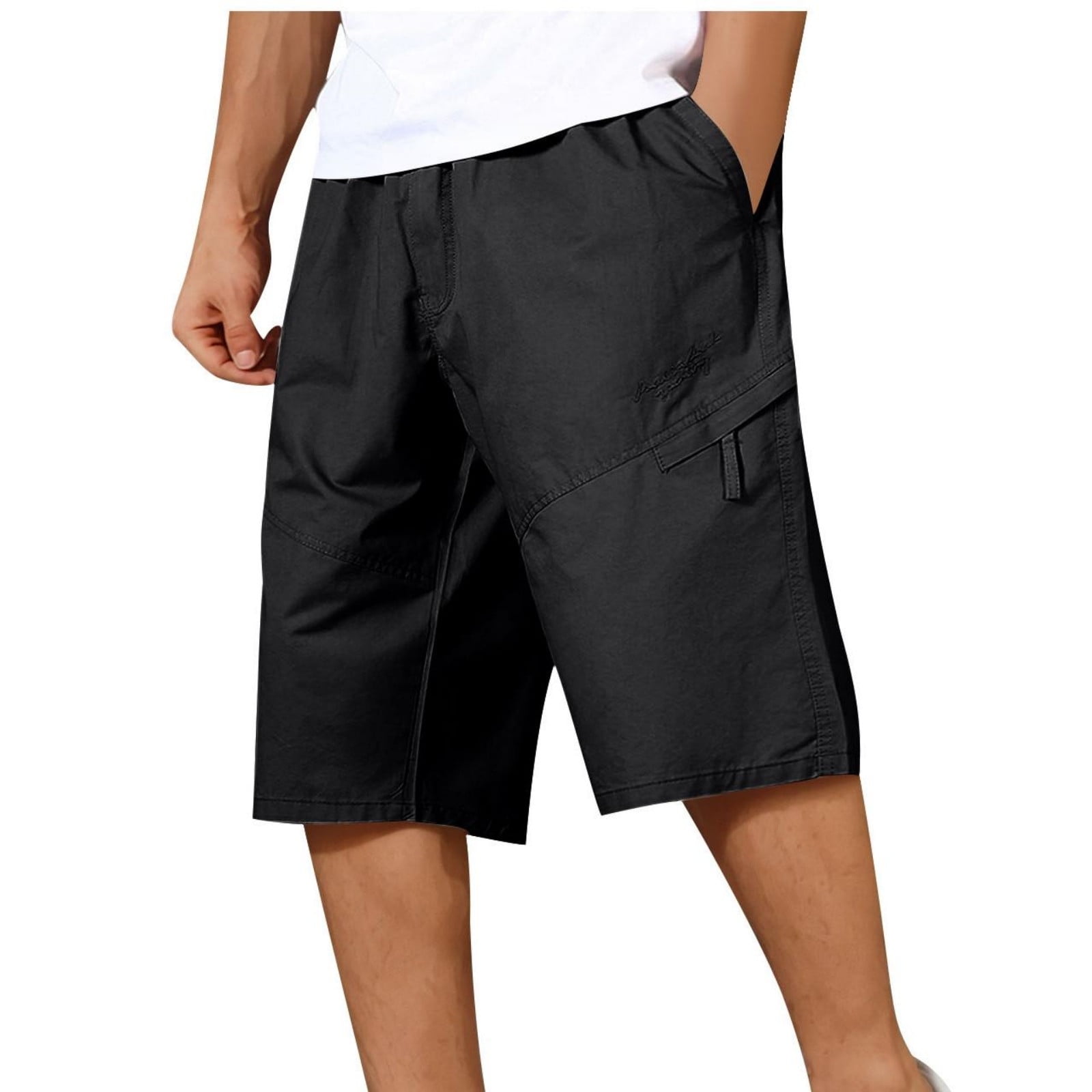 Short Cargo Homme Stretch Coton - Taille élastiquée Confort, Poches Pratiques - Neuf Avec étiquettes, Plusieurs Couleurs