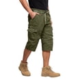 thumbnail image 1 of Cargo Shorts for Men Below Knee Elastic Waist Shorts Long Blew Knee Capri Big and Tall 3/4 Pants Multi-Pocket Relaxed Fit Work Fishing Hiking Long Shorts,Green M, 1 of 4