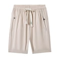 thumbnail image 1 of Cargo Shorts for Men – Relaxed Fit Shorts with Zipper Pocket Men's Casual Shorts Summer Comfortable Loose Fit Elastic Waist Breathable Outdoor Sports Short Pants With Zipper Pockets For Daily Wear, 1 of 5
